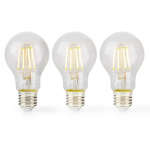 Nedis LED Glödlampa E27 | A60 | 8 W | 1055 lm | 2700 K | Varm Vit | Retrostil | 3 st