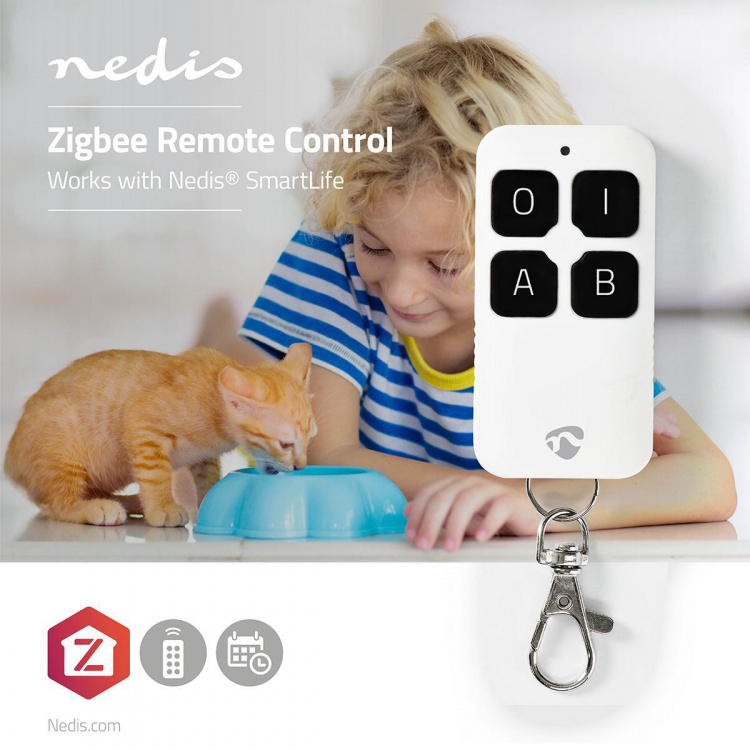 Nedis SmartLife Fjärrkontroll | Zigbee 3.0 | Antal knappar: 4 | Android™ / IOS | Vit Nedis SmartLife Fjärrkontroll | Zigbee 3.0 | Antal knappar: 4 | Android™ / IOS | Vit