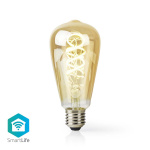 Nedis SmartLife LED vintage lampa | E27 | 360 lm | 4.90 W | Varm till cool vit | 1800 - 6500 K | Glas | Android™ / IOS | ST64 | 1 st