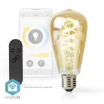 Nedis SmartLife LED vintage lampa | E27 | 360 lm | 4.90 W | Varm till cool vit | 1800 - 6500 K | Glas | Android™ / IOS | ST64 | 1 st