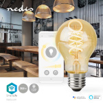 Nedis SmartLife LED vintage lampa | E27 | 360 lm | 4.90 W | Varm till cool vit | 1800 - 6500 K | Glas | Android™ / IOS | Glödlampa | 1 st Nedis SmartLife LED vintage lampa | E27 | 360 lm | 4.90 W | Varm till cool vit | 1800 - 6500 K | Glas | Android™ / IOS | Glödlampa | 1 st
