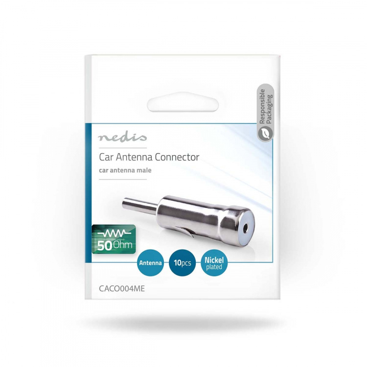 Nedis Bilantenn | Rak | Hane | Koppar | 50 Ohm | Tryck | Metall | Silver | 10 st. | Kuvert Nedis Bilantenn | Rak | Hane | Koppar | 50 Ohm | Tryck | Metall | Silver | 10 st. | Kuvert