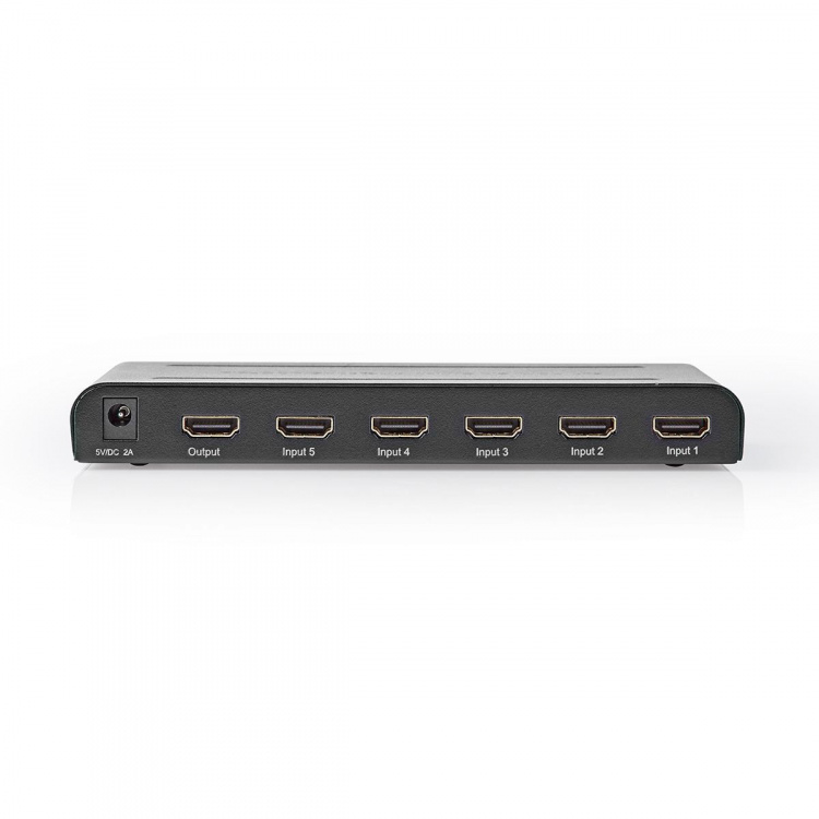 Nedis HDMI ™ Switch | 5-Port port(s) | 5x HDMI™ Input | 1x HDMI™ Output | 4K@60Hz | 18 Gbps | Fjärrstyrd | Metall | Antracit Nedis HDMI ™ Switch | 5-Port port(s) | 5x HDMI™ Input | 1x HDMI™ Output | 4K@60Hz | 18 Gbps | Fjärrstyrd | Metall | Antracit