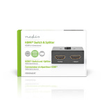 Nedis HDMI ™ Switch | 3-Port port(s) | 1x HDMI™ Input / 2x HDMI™ Input | 1x HDMI™ Output / 2x HDMI™ Output | 4K@60Hz | 6 Gbps | Metall | Antracit Nedis HDMI ™ Switch | 3-Port port(s) | 1x HDMI™ Input / 2x HDMI™ Input | 1x HDMI™ Output / 2x HDMI™ Output | 4K@60Hz | 6 Gbps | Metall | Antracit