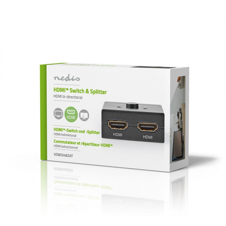 Nedis HDMI ™ Switch | 3-Port port(s) | 1x HDMI™ Input / 2x HDMI™ Input | 1x HDMI™ Output / 2x HDMI™ Output | 4K@60Hz | 6 Gbps | Metall | Antracit Nedis HDMI ™ Switch | 3-Port port(s) | 1x HDMI™ Input / 2x HDMI™ Input | 1x HDMI™ Output / 2x HDMI™ Output | 4K@60Hz | 6 Gbps | Metall | Antracit