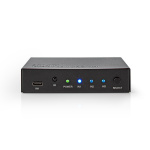 Nedis HDMI ™ Switch | 3-Port port(s) | 1x USB-C™ / 2x HDMI™ Input | 1x HDMI™ Output | 4K@60Hz | 18.0 Gbps | Metall | Antracit
