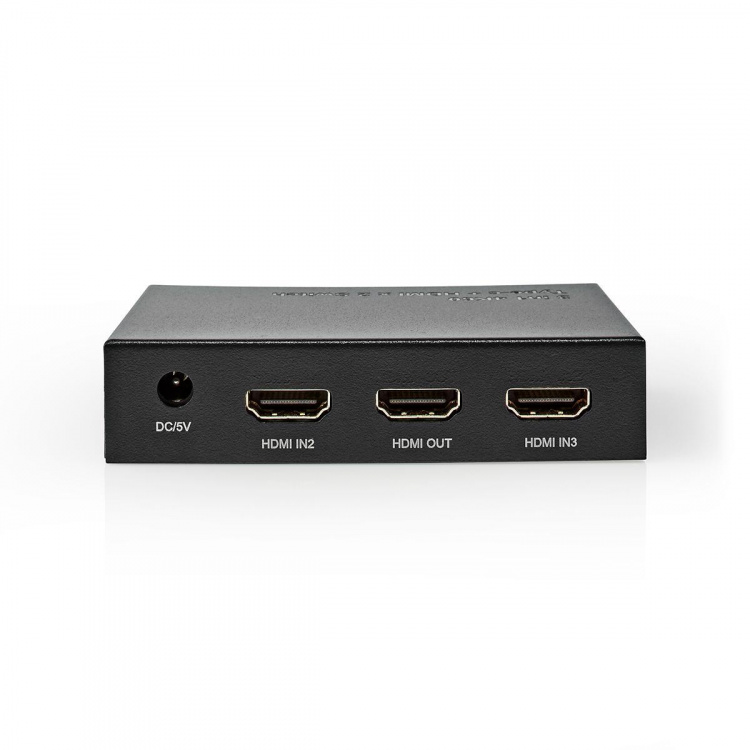 Nedis HDMI ™ Switch | 3-Port port(s) | 1x USB-C™ / 2x HDMI™ Input | 1x HDMI™ Output | 4K@60Hz | 18.0 Gbps | Metall | Antracit