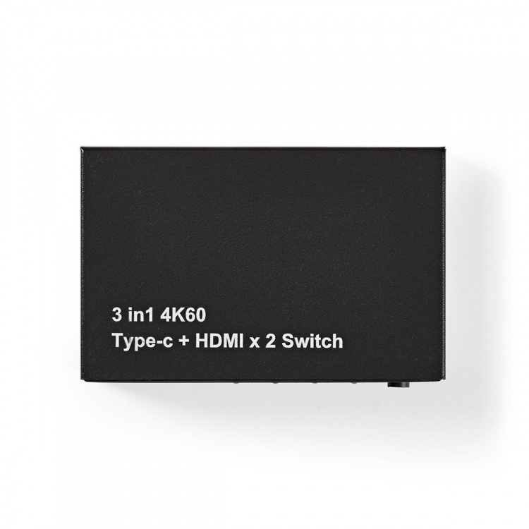 Nedis HDMI ™ Switch | 3-Port port(s) | 1x USB-C™ / 2x HDMI™ Input | 1x HDMI™ Output | 4K@60Hz | 18.0 Gbps | Metall | Antracit