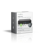 Nedis HDMI ™ Switch | 3-Port port(s) | 1x USB-C™ / 2x HDMI™ Input | 1x HDMI™ Output | 4K@60Hz | 18.0 Gbps | Metall | Antracit