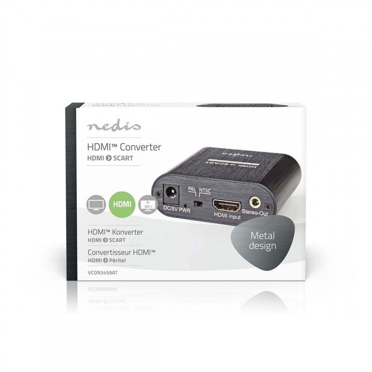 Nedis HDMI ™ Omvandlare | HDMI™ ingång | SCART Hona | Envägs | 480i | 18 Gbps | Metall | Antracit