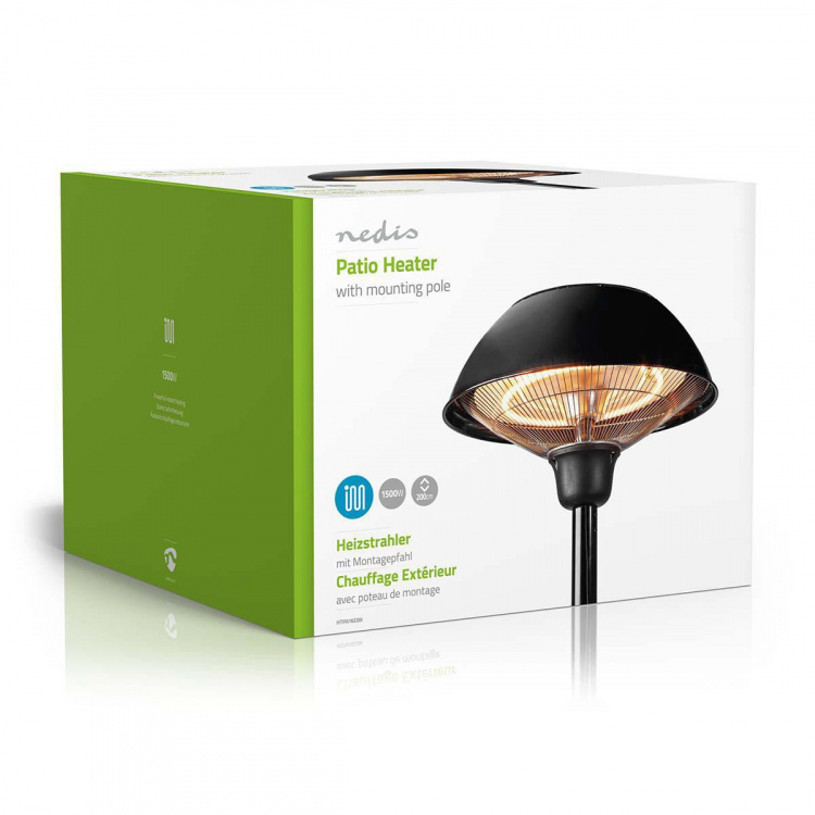 Nedis Patio värmare | 1500 W | 1 Värmeinställning | Skydd för att ramla | IP34 | Svart