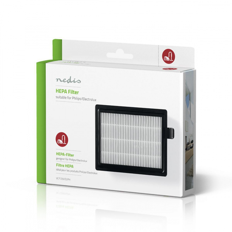 Nedis Ersättnings Active HEPA-filter | Ersättning för: Electrolux / Philips | Svart / Vit