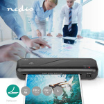 Nedis Laminator | Varm | A4 | 230 mm/min | Automatisk avstängning | Strömadapter | Svart