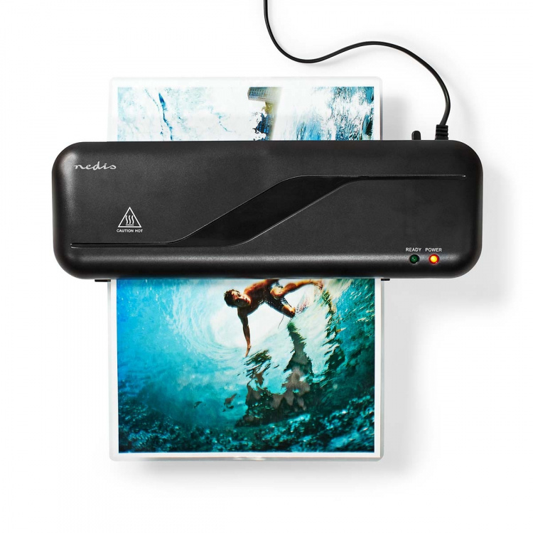 Nedis Laminator | Varm | A4 | 230 mm/min | Strömadapter | Svart Nedis Laminator | Varm | A4 | 230 mm/min | Strömadapter | Svart