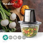 Nedis Mathackare | 500 W | 1 l | Glas | 1 hastighetsinställning | Silver / Svart