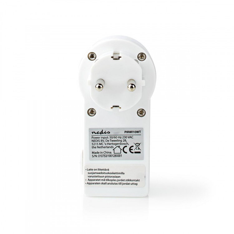 Nedis Rörelsedetektor | Inomhus | Type F (CEE 7/7) | Typ F (CEE 7/7) | 120 ° | 5 - 300 W | 300 W | 1200 W | 3 - 2000 Lux | Sensorteknik: PIR | Sensor räckvidd: 0.0 - 9.0 m