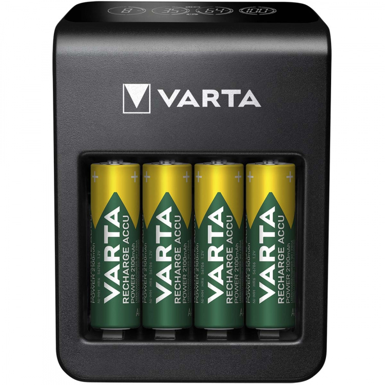 Varta NiMH LCD Plug Charger+ (AA, AAA & 9 Volt) inklusive 4x AA 2100 mAh