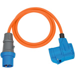 brennenstuhl CEE Adapter Cable Camping 1,5 m kabel i orange (CEE-kontakt och vinkelkoppling inkl. säkerhetskontaktkombinationsuttag, 230V / 16A, för permanent utomhusbruk)
