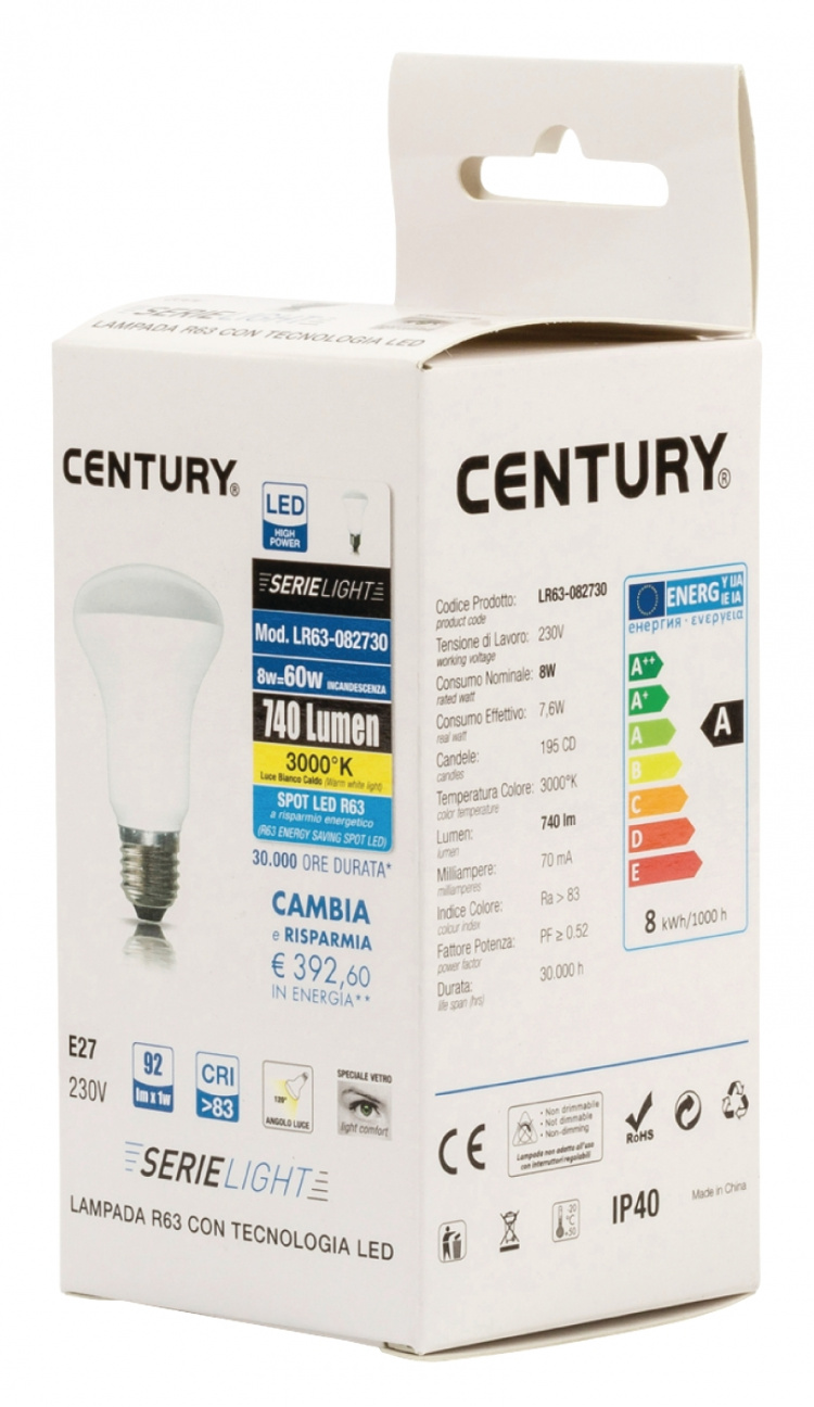 Century LED-Lampa E27 R63 8 W 806 lm 3000 K