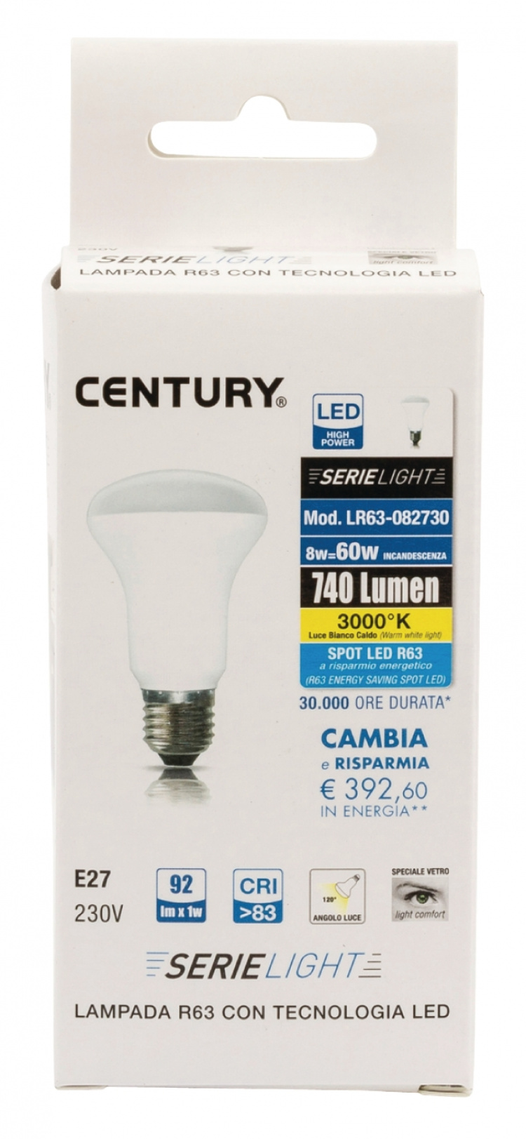 Century LED-Lampa E27 R63 8 W 806 lm 3000 K