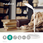 Nedis LED-lampa med trådlös laddare | Dimmer - På enhet | LED / Qi | 10 W | Med dimning | Kall Vit / Natural White / Varm Vit | 2700 - 6500 K