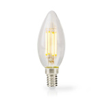 Nedis LED-lampa Lampa E14 | Ljus | 4.5 W | 470 lm | 2700 K | Dimbar | Varm Vit | Retrostil | 1 st. | Tydlig