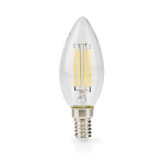 Nedis LED-lampa Lampa E14 | Ljus | 4.5 W | 470 lm | 2700 K | Dimbar | Varm Vit | Retrostil | 1 st. | Tydlig