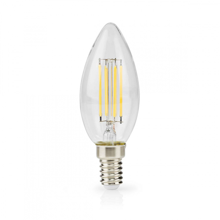 Nedis LED-lampa Lampa E14 | Ljus | 4.5 W | 470 lm | 2700 K | Dimbar | Varm Vit | Retrostil | 1 st. | Tydlig