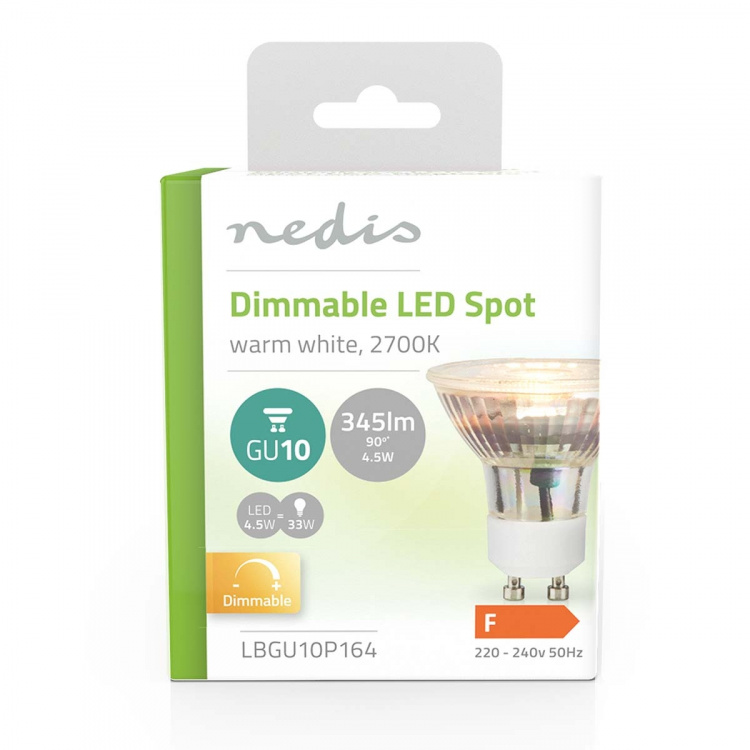Nedis LED-lampa GU10 | Spot | 4.5 W | 345 lm | 2700 K | Dimbar | Varm Vit | Retrostil | 1 st