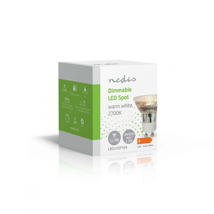 Nedis LED-lampa GU10 | Spot | 4.5 W | 345 lm | 2700 K | Dimbar | Varm Vit | Retrostil | 1 st