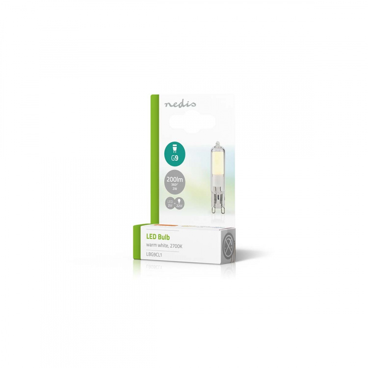 Nedis LED-lampa G9 | 2 W | 200 lm | 2700 K | Varm Vit | Antal lampor i förpackning: 1 st Nedis LED-lampa G9 | 2 W | 200 lm | 2700 K | Varm Vit | Antal lampor i förpackning: 1 st