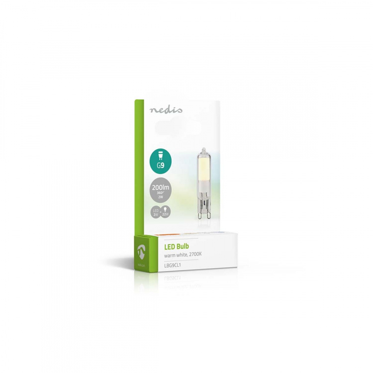 Nedis LED-lampa G9 | 2 W | 200 lm | 2700 K | Varm Vit | Antal lampor i förpackning: 1 st Nedis LED-lampa G9 | 2 W | 200 lm | 2700 K | Varm Vit | Antal lampor i förpackning: 1 st
