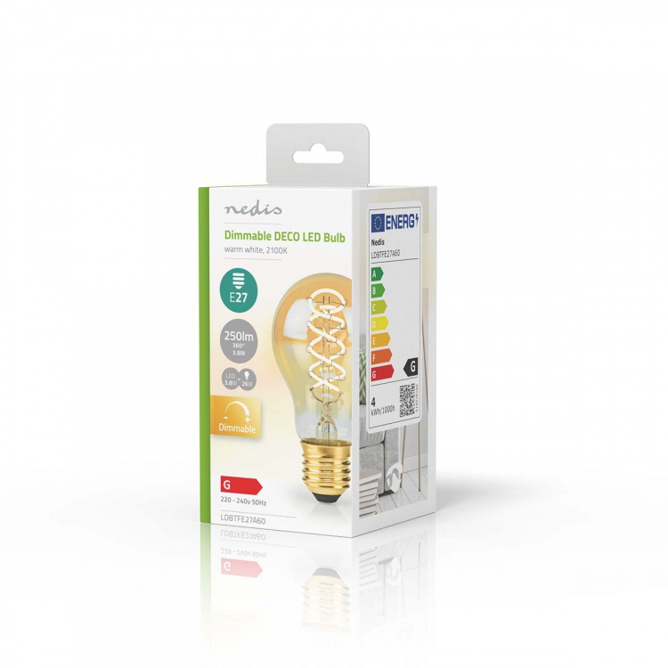 Nedis LED Glödlampa E27 | A60 | 3.8 W | 250 lm | 2100 K | Dimbar | Extra varm vit | Retrostil | 1 st