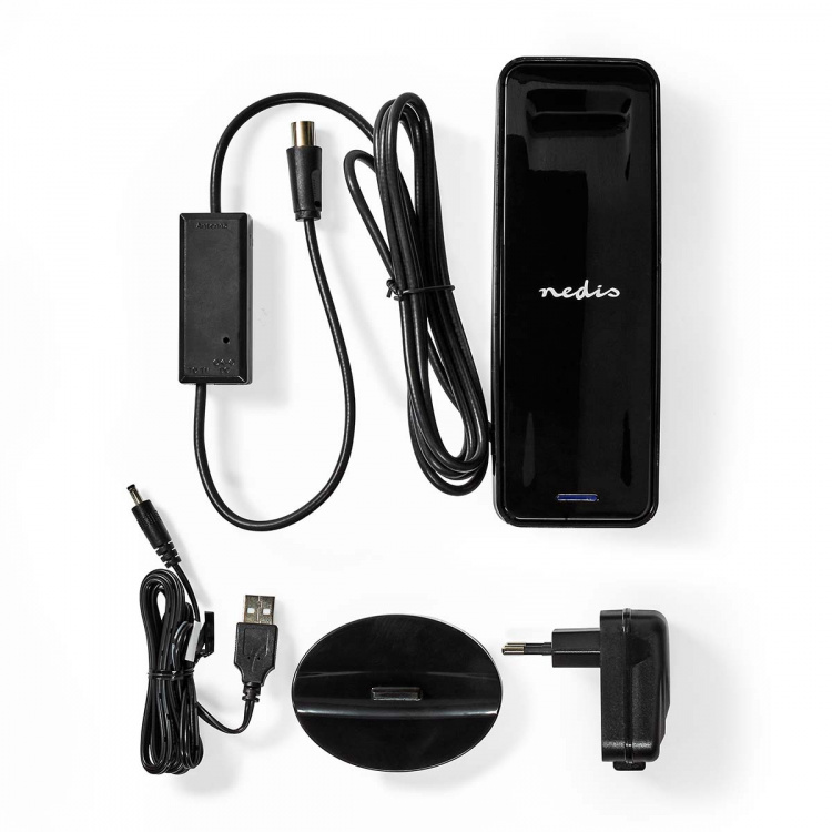 Nedis Innomhusantenn | Aktiv | FM / UHF / VHF | Mottagningsområde: 0-15 km | LTE700 | Förstärkning: 28 dB | ABS | Svart