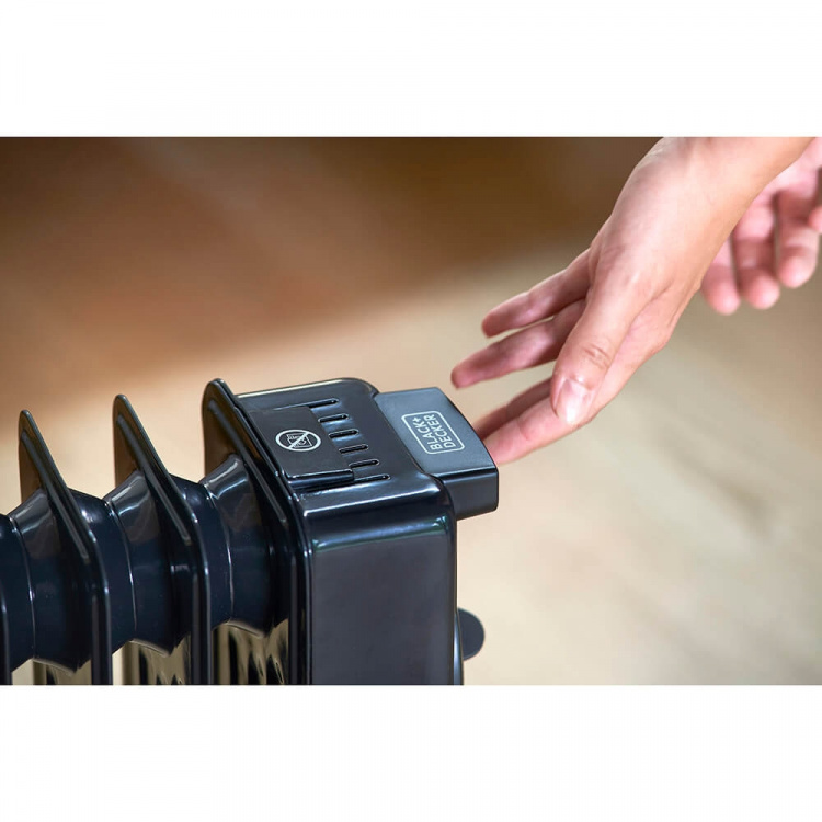 BLACK+DECKER Oljefyllt element 2000W Svart