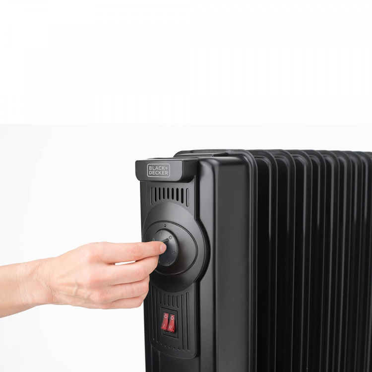 BLACK+DECKER Oljefyllt element 1500W Svart BLACK+DECKER Oljefyllt element 1500W Svart