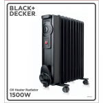 BLACK+DECKER Oljefyllt element 1500W Svart BLACK+DECKER Oljefyllt element 1500W Svart