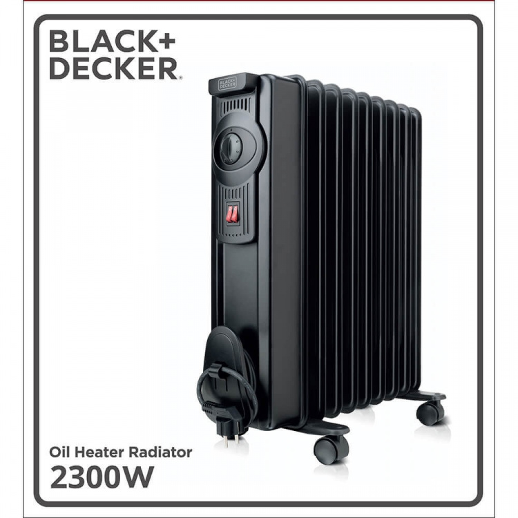 BLACK+DECKER Oljefyllt element 2300W Svart BLACK+DECKER Oljefyllt element 2300W Svart