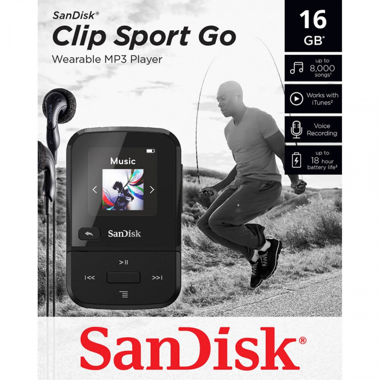 SANDISK MP3-Spelare Clip Sport Go 16GB Svart