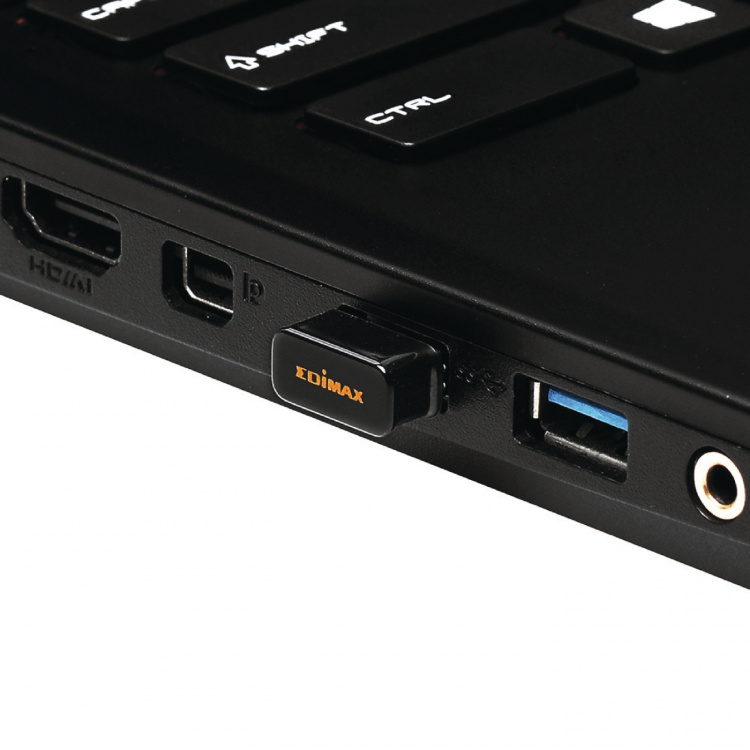 Edimax 2-i-1 N150 Wi-Fi & Bluetooth 4.0 Nano USB-adapter 2,4 GHz Svart
