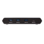 4-Port Hub USB-skrivbord Aluminium/Svart