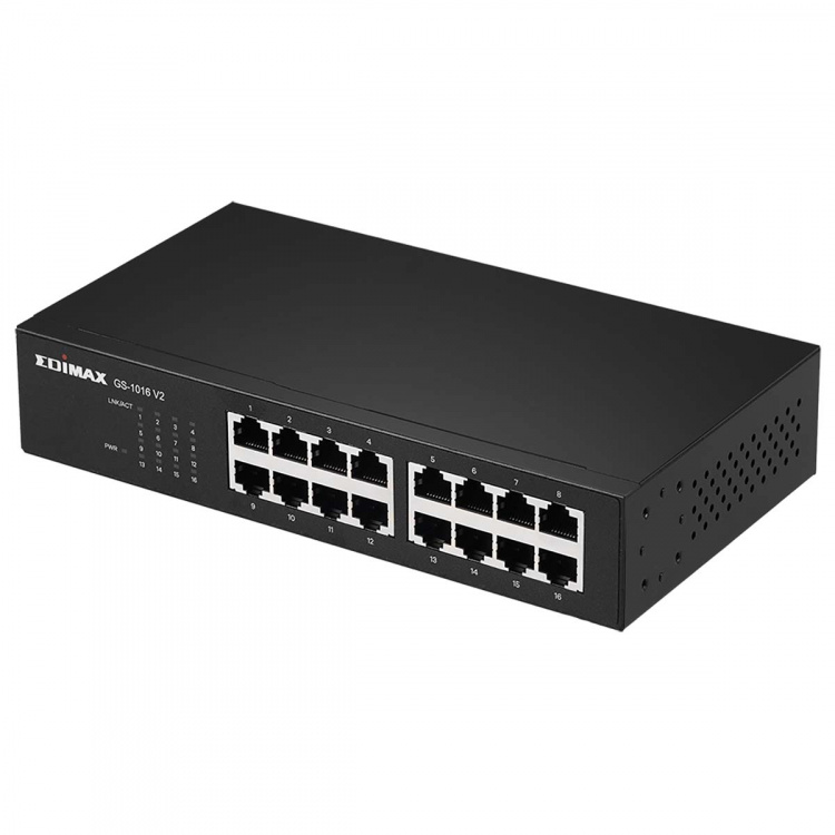 Edimax 16-portars Gigabit Switch Svart Edimax 16-portars Gigabit Switch Svart