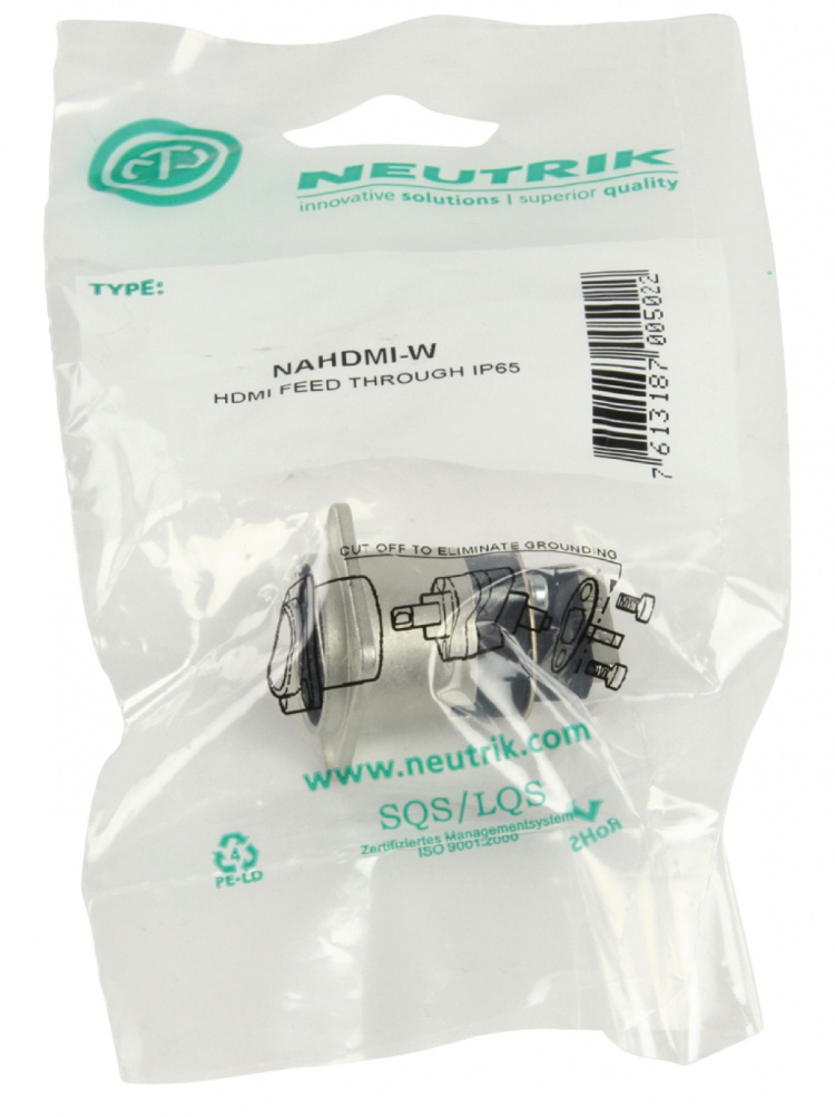 Neutrik High Speed HDMI med Ethernet Adapter Silver