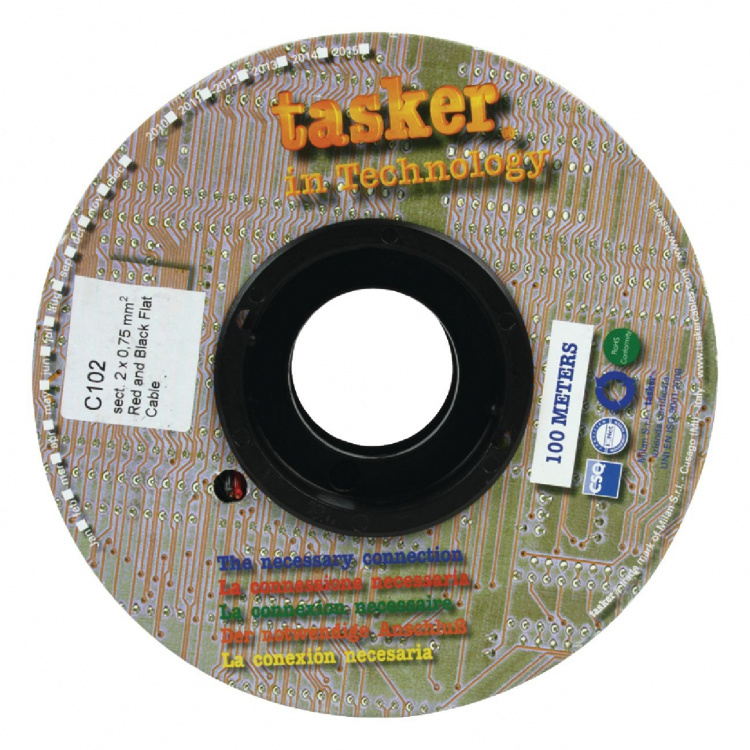 Tasker Högtalarkabel på Rulle 2x 0.75 mm² 100 m Svart/Röd