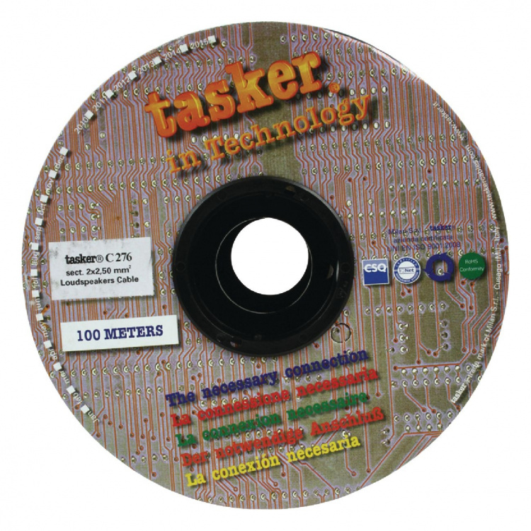 Tasker Högtalarkabel på Rulle 2x 2.50 mm² 100 m Svart Tasker Högtalarkabel på Rulle 2x 2.50 mm² 100 m Svart