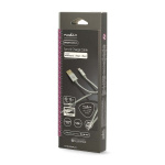 Nedis Lightning Kabel | USB 2.0 | Apple Lightning, 8-stifts | USB-A Hane | 480 Mbps | Guldplaterad | 1.00 m | Rund | Flätad / Nylon | Aluminium | Kartong med täckt fönster Nedis Lightning Kabel | USB 2.0 | Apple Lightning, 8-stifts | USB-A Hane | 480 Mbps | Guldplaterad | 1.00 m | Rund | Flätad / Nylon | Aluminium | Kartong med täckt fönster