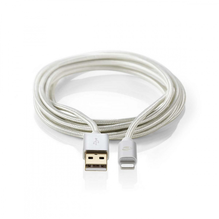 Nedis Lightning Kabel | USB 2.0 | Apple Lightning, 8-stifts | USB-A Hane | 480 Mbps | Guldplaterad | 1.00 m | Rund | Flätad / Nylon | Aluminium | Kartong med täckt fönster Nedis Lightning Kabel | USB 2.0 | Apple Lightning, 8-stifts | USB-A Hane | 480 Mbps | Guldplaterad | 1.00 m | Rund | Flätad / Nylon | Aluminium | Kartong med täckt fönster