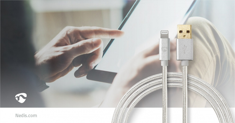 Nedis Lightning Kabel | USB 2.0 | Apple Lightning, 8-stifts | USB-A Hane | 480 Mbps | Guldplaterad | 1.00 m | Rund | Flätad / Nylon | Aluminium | Kartong med täckt fönster Nedis Lightning Kabel | USB 2.0 | Apple Lightning, 8-stifts | USB-A Hane | 480 Mbps | Guldplaterad | 1.00 m | Rund | Flätad / Nylon | Aluminium | Kartong med täckt fönster