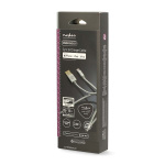 Nedis Lightning Kabel | USB 2.0 | Apple Lightning, 8-stifts | USB-A Hane | 480 Mbps | Guldplaterad | 2.00 m | Rund | Flätad / Nylon | Aluminium | Kartong med täckt fönster