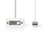 Nedis Mini Displayport-kabel | DisplayPort 1.2 | Mini DisplayPort Hane | DisplayPort Hona / DVI-D 24+1-Pin Hona / HDMI™ ingång | 21.6 Gbps | Nickelplaterad | 0.20 m | Rund | PVC | Vit | Plastpåse